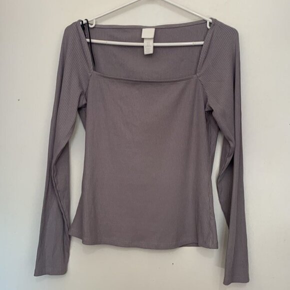 H&M Charcoal Long Sleeve Ribbed Top - Picture 6 of 7